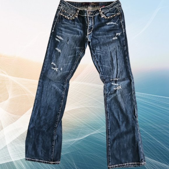 Ed Hardy Denim - Ed Hardy Christian Audigier Womens Jeans 30" Waist Distressed Pre-Loved
